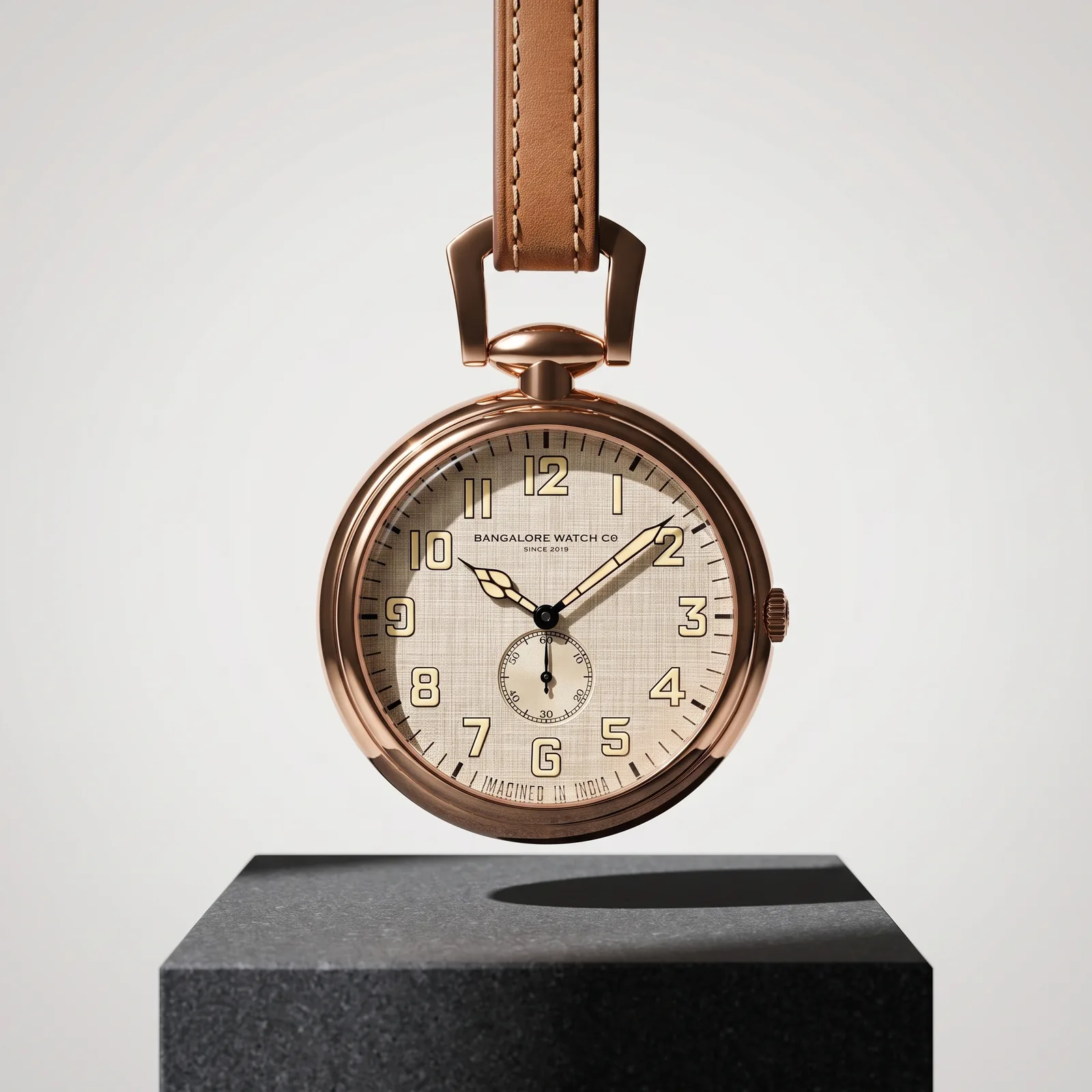 Forty-Seven pocket watch on a stone pedestal